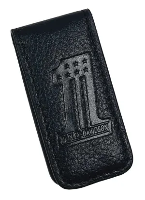 #1 Logo Leather Magnetic Money Clip