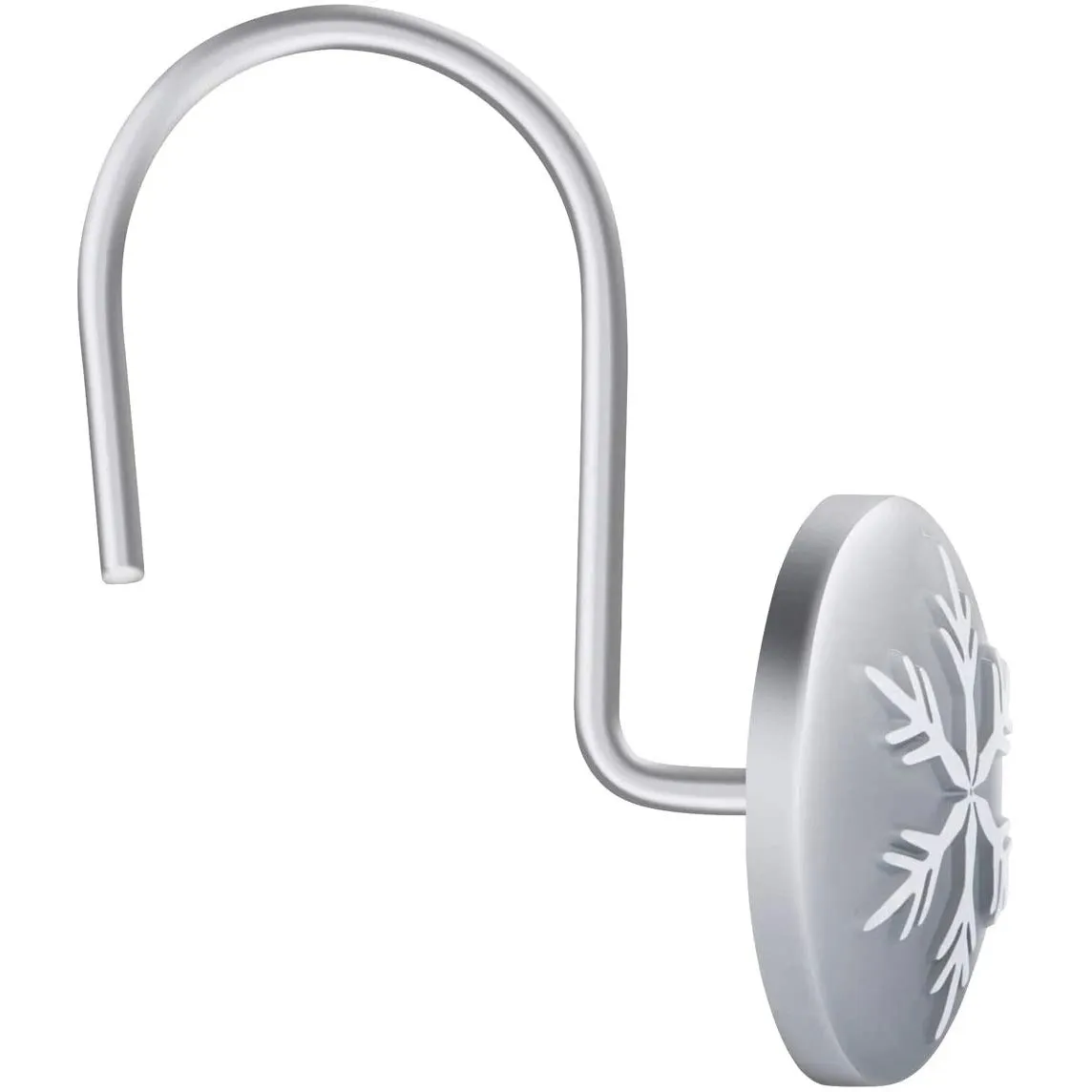 12-Pieces: Christmas Snowflake Anti-Rust Round Shower Curtain Hooks