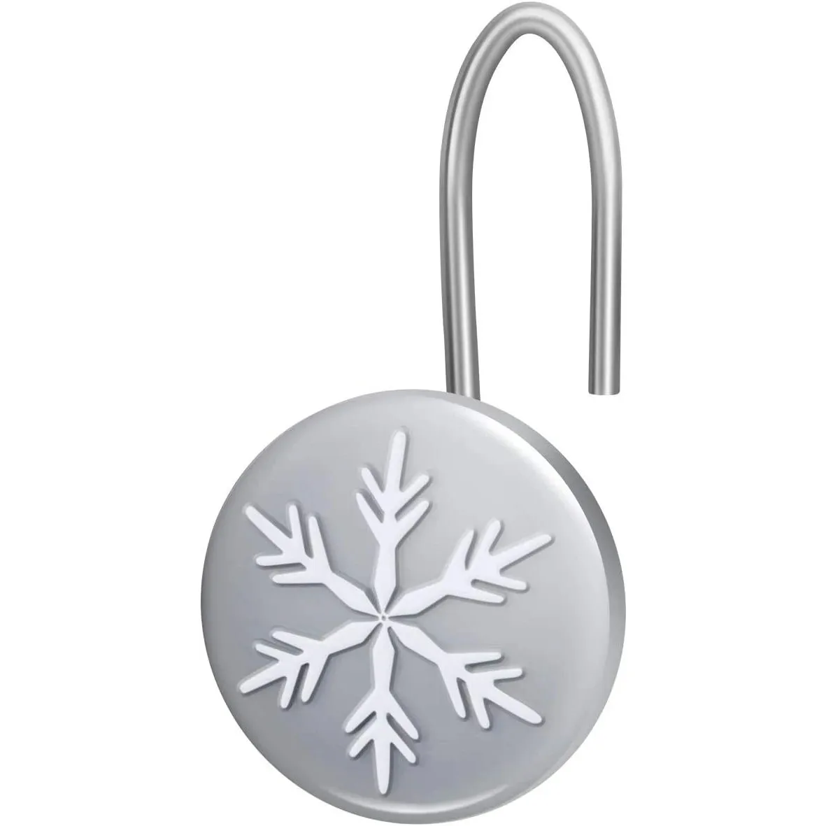 12-Pieces: Christmas Snowflake Anti-Rust Round Shower Curtain Hooks