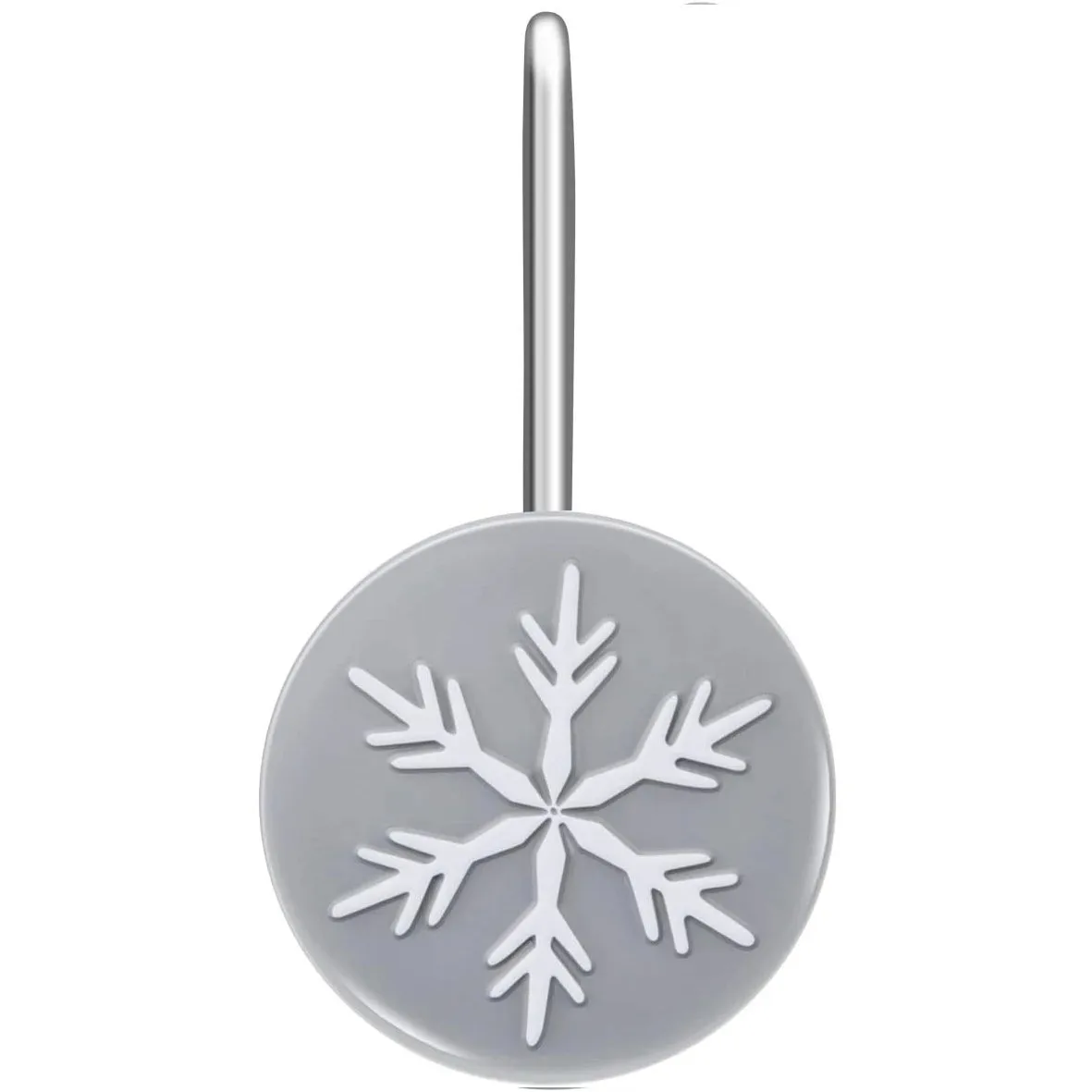 12-Pieces: Christmas Snowflake Anti-Rust Round Shower Curtain Hooks