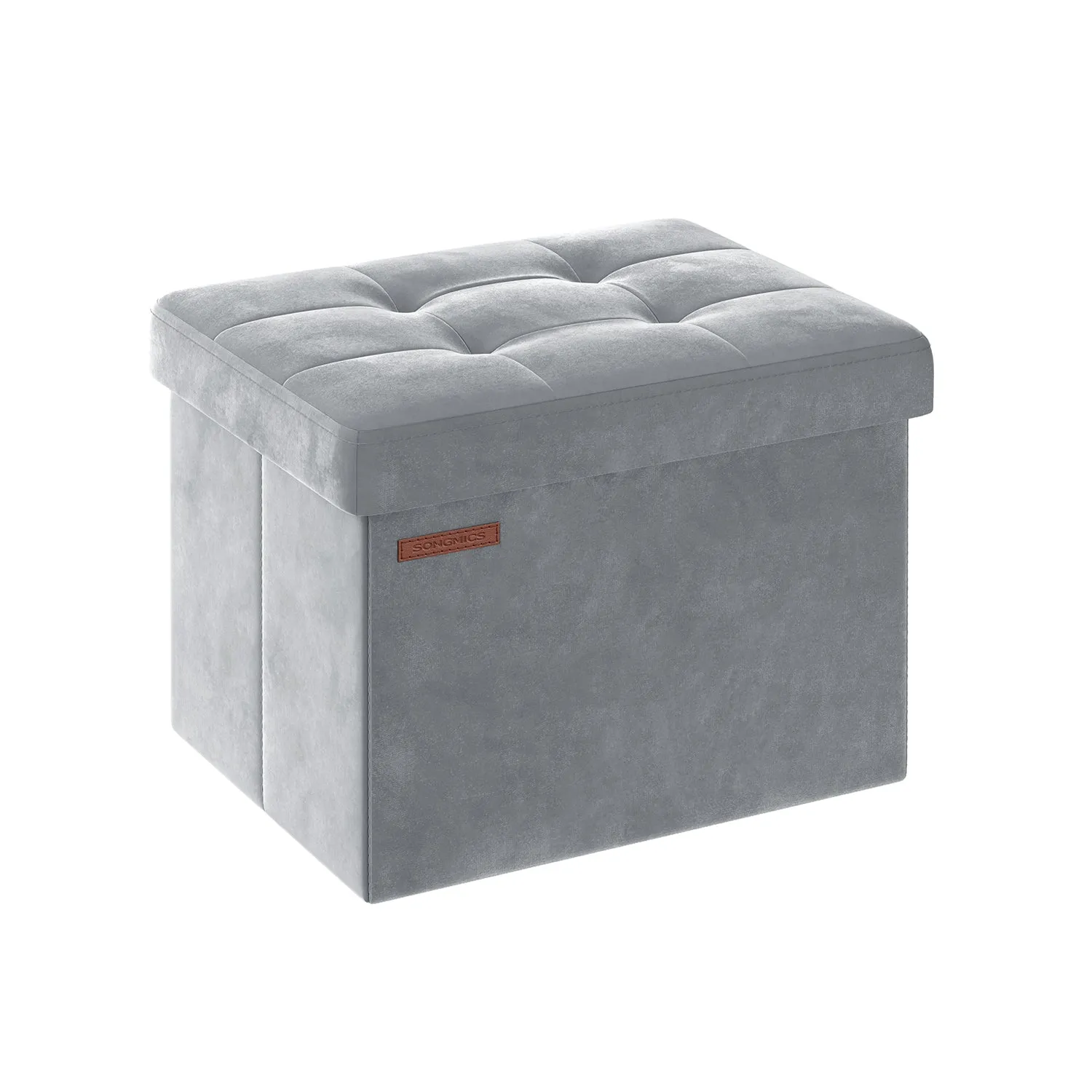 12.2" x 16.1" x 12.2" Foldable Storage Ottoman Bench Dove Gray