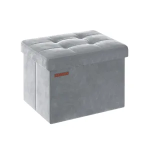 12.2" x 16.1" x 12.2" Foldable Storage Ottoman Bench Dove Gray