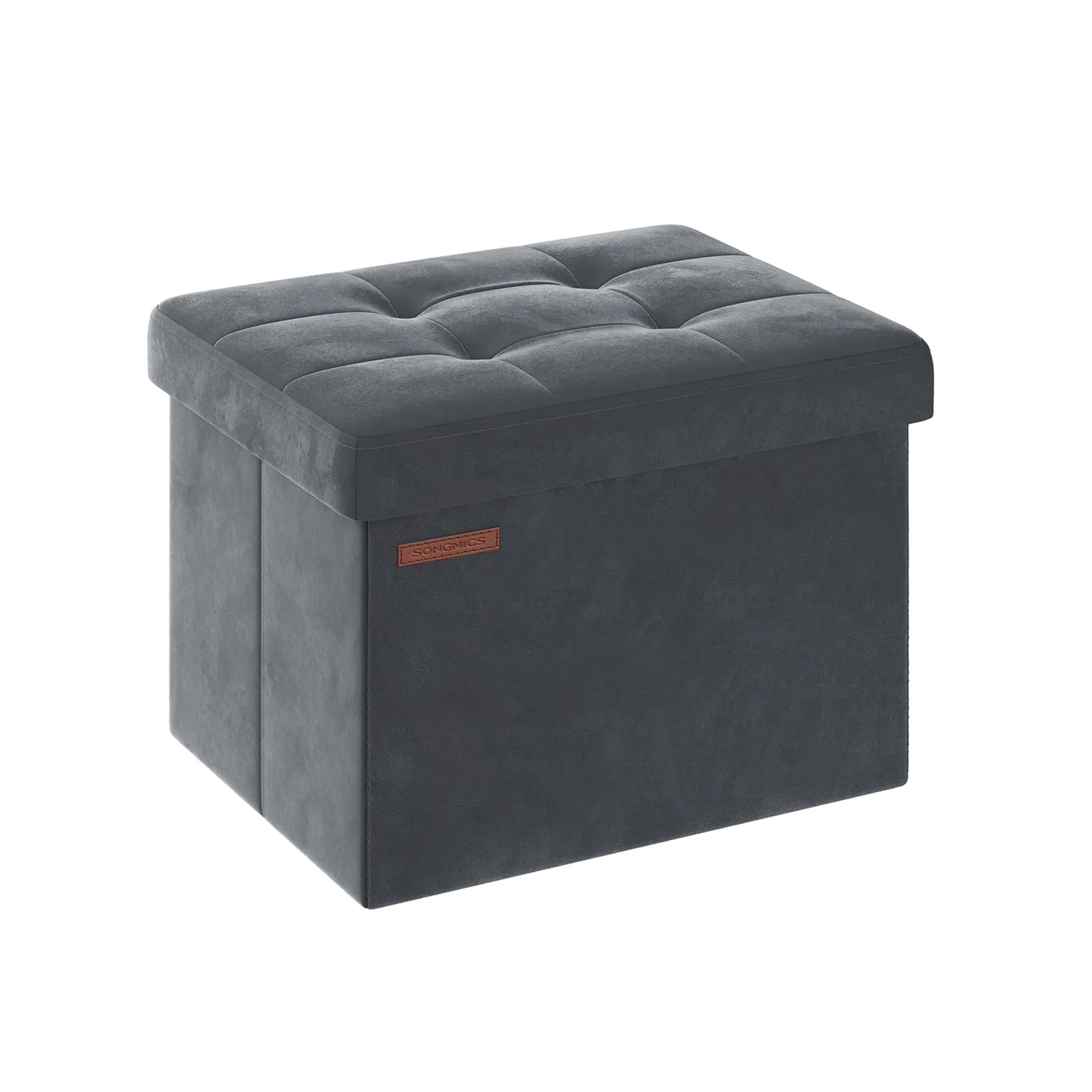 12.2" x 16.1" x 12.2" Foldable Storage Ottoman Bench Slate Gray