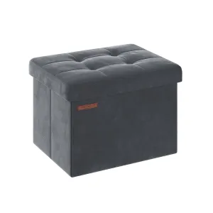 12.2" x 16.1" x 12.2" Foldable Storage Ottoman Bench Slate Gray