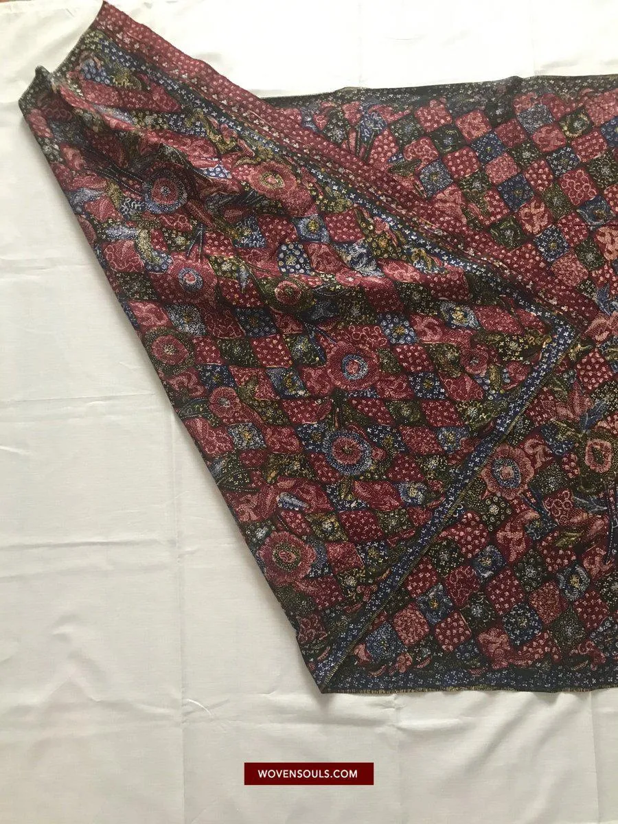 1432 SOLD Javanese Batik Tulis Shawl - Hand Drawn - Textile Art