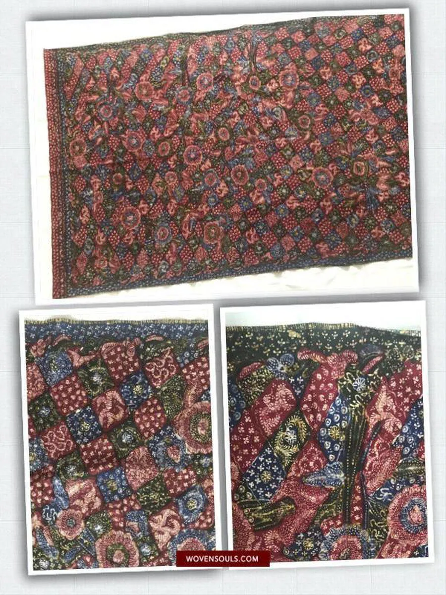 1432 SOLD Javanese Batik Tulis Shawl - Hand Drawn - Textile Art