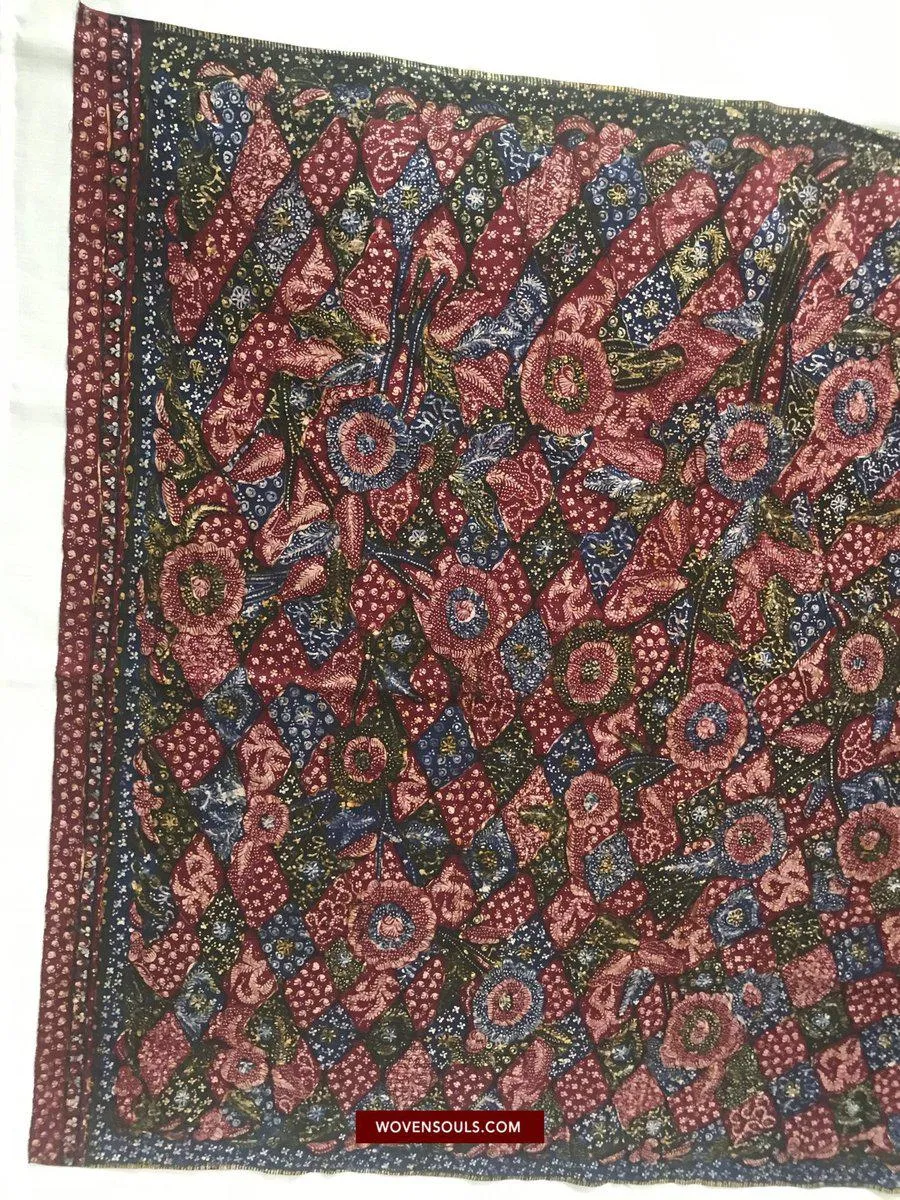 1432 SOLD Javanese Batik Tulis Shawl - Hand Drawn - Textile Art