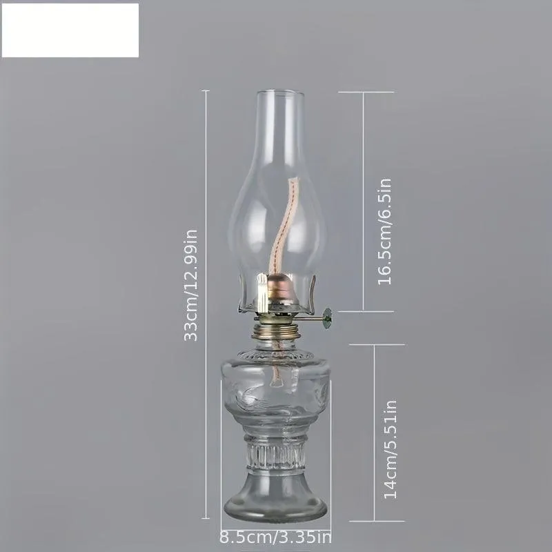 1pc, Exquisite Rustic Retro Glass Oil Lamp
