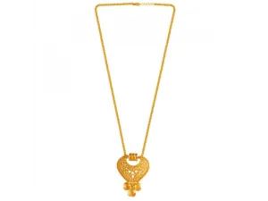 22k Regal Gold Chain Pendant With Floral Detailing