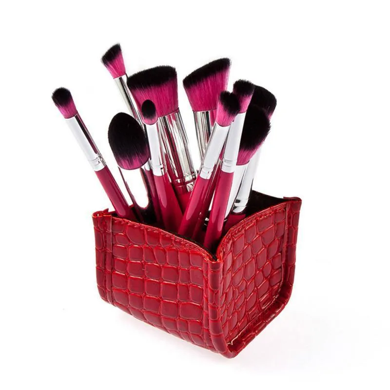 3 Colors Crocodile Skin Brush Storage Cosmetic Bag