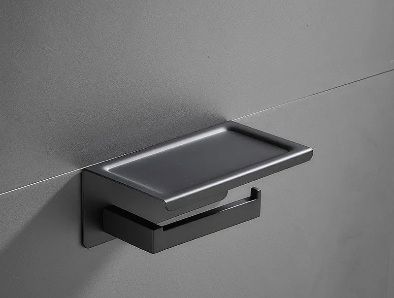 304 Stainless Steel Punch-Free Toilet Tissue Holder  Phone Holder Wall-Mounted