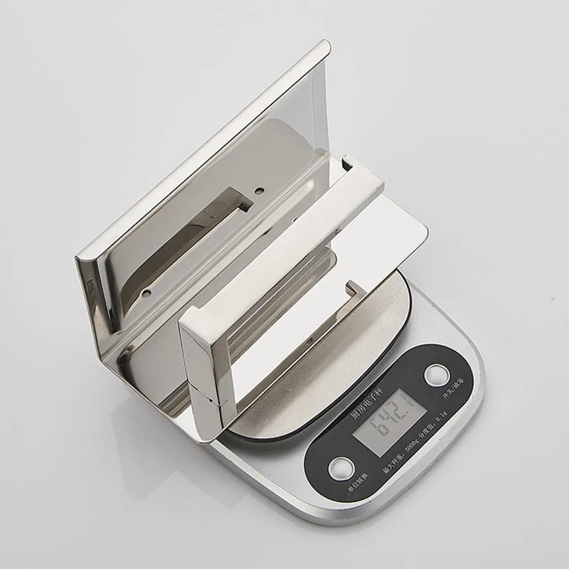 304 Stainless Steel Punch-Free Toilet Tissue Holder  Phone Holder Wall-Mounted