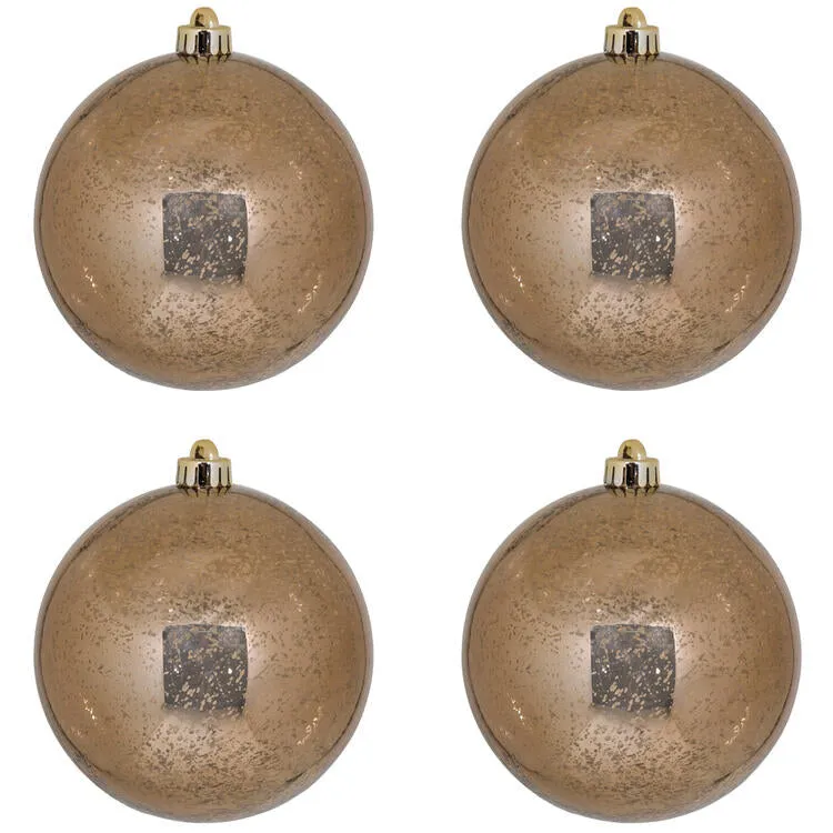 6" Mocha Shiny Mercury Balls 4 Per Bag
