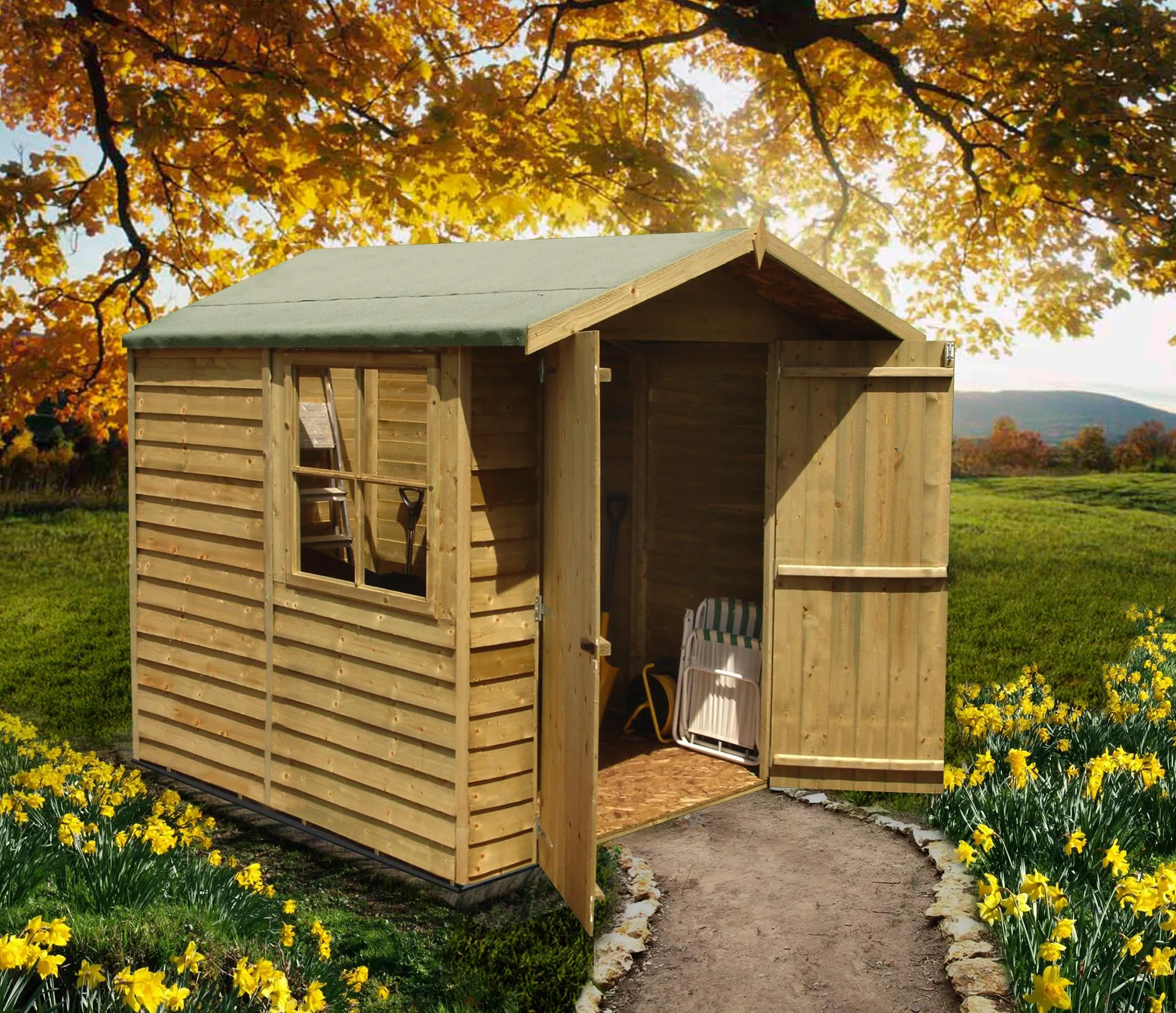 7'x7' Double Door Overlap Shed