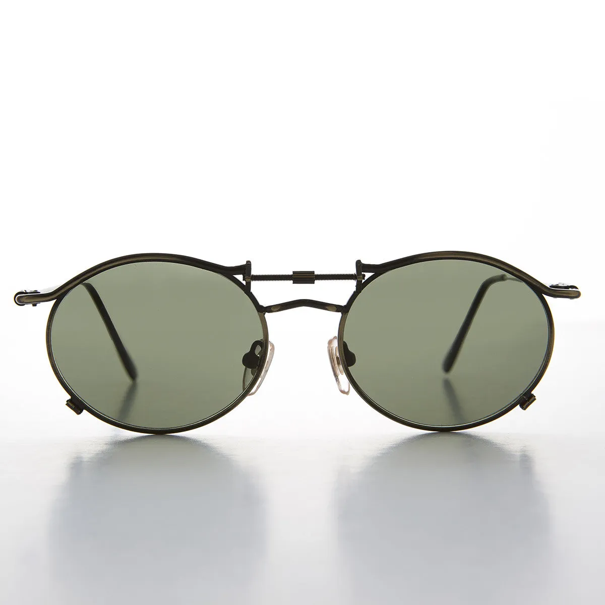 90s Oval Steampunk Sunglass Optical Quality - Lucian
