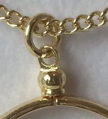 AA Medallion Holder Necklace Gold Plated Sobriety Coin Jewelry