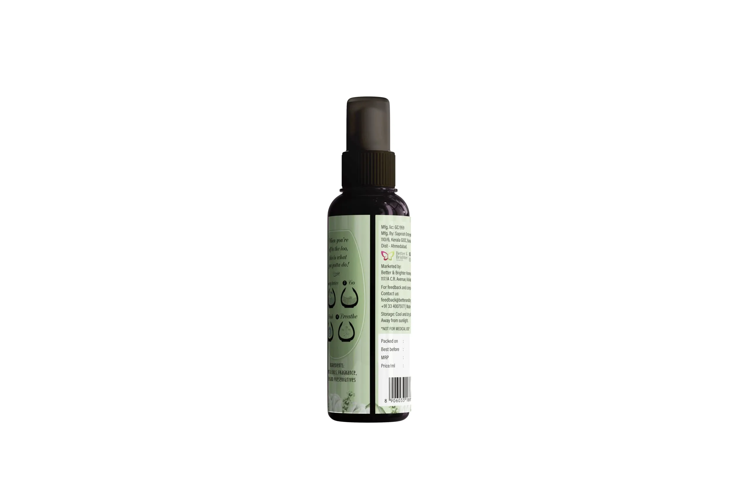 Absorbia To~Da~Loo Pre Poo Spray 50ml | Pine pepermint | Pre toilet spray for bathrooms | Fresh pure and energetic fragrance…