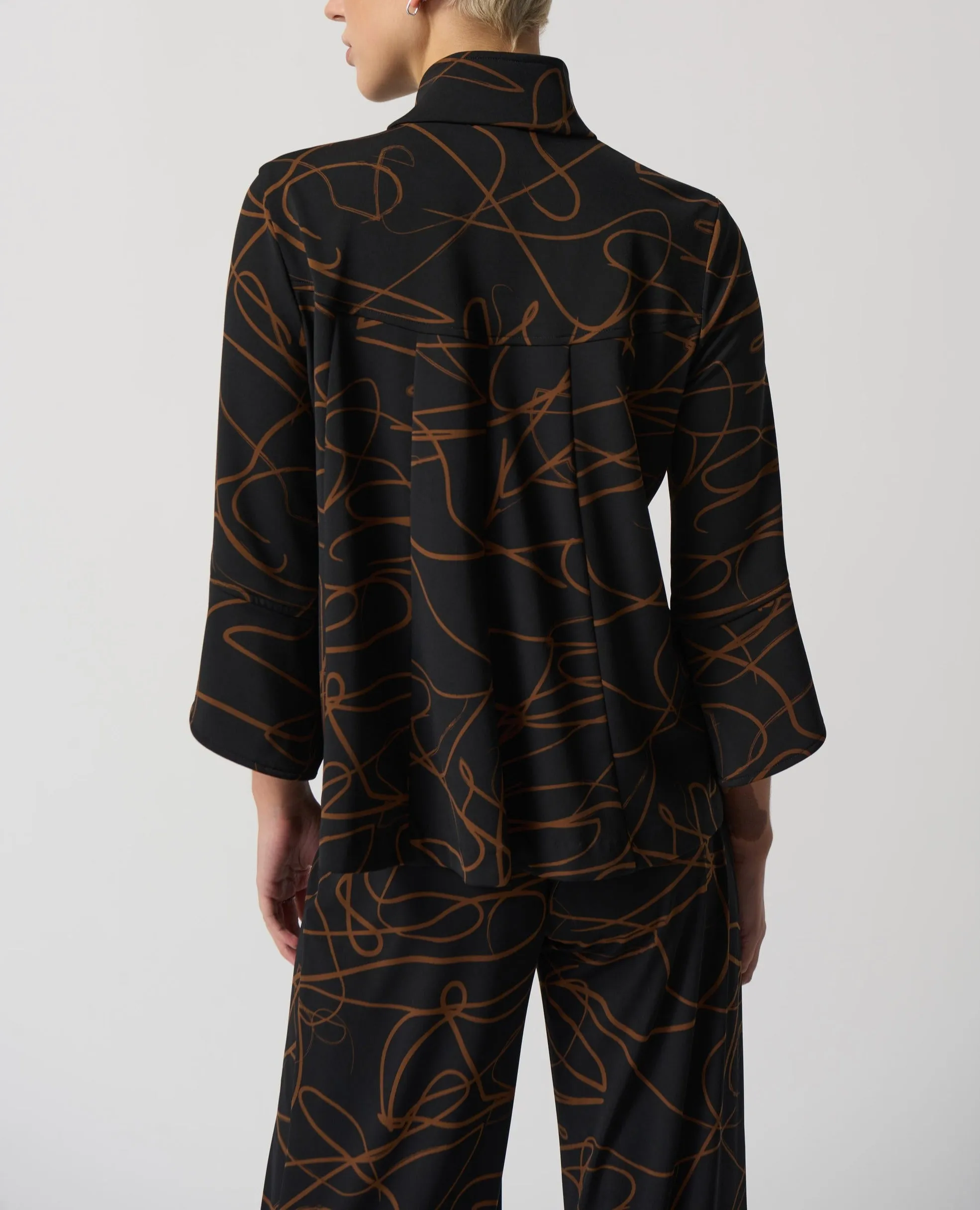 Abstract Print Trapeze Jacket