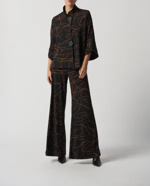 Abstract Print Trapeze Jacket
