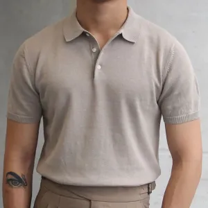 Aidase Summer Simple Solid Color Casual Slim Lapel Polo Knit  Breathable Polo Camisa Hombre British  Men's Shirt Mannen Polo
