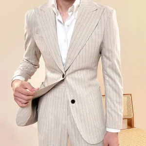 Aidase Vintage Khaki Single Breasted Designer Suit Two Piece Wedding Party Suit  Groom Banquet  Men Suit Slim Fit Costume Homme Mariage