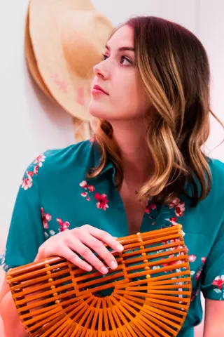 Aiko Medium Bamboo Clutch