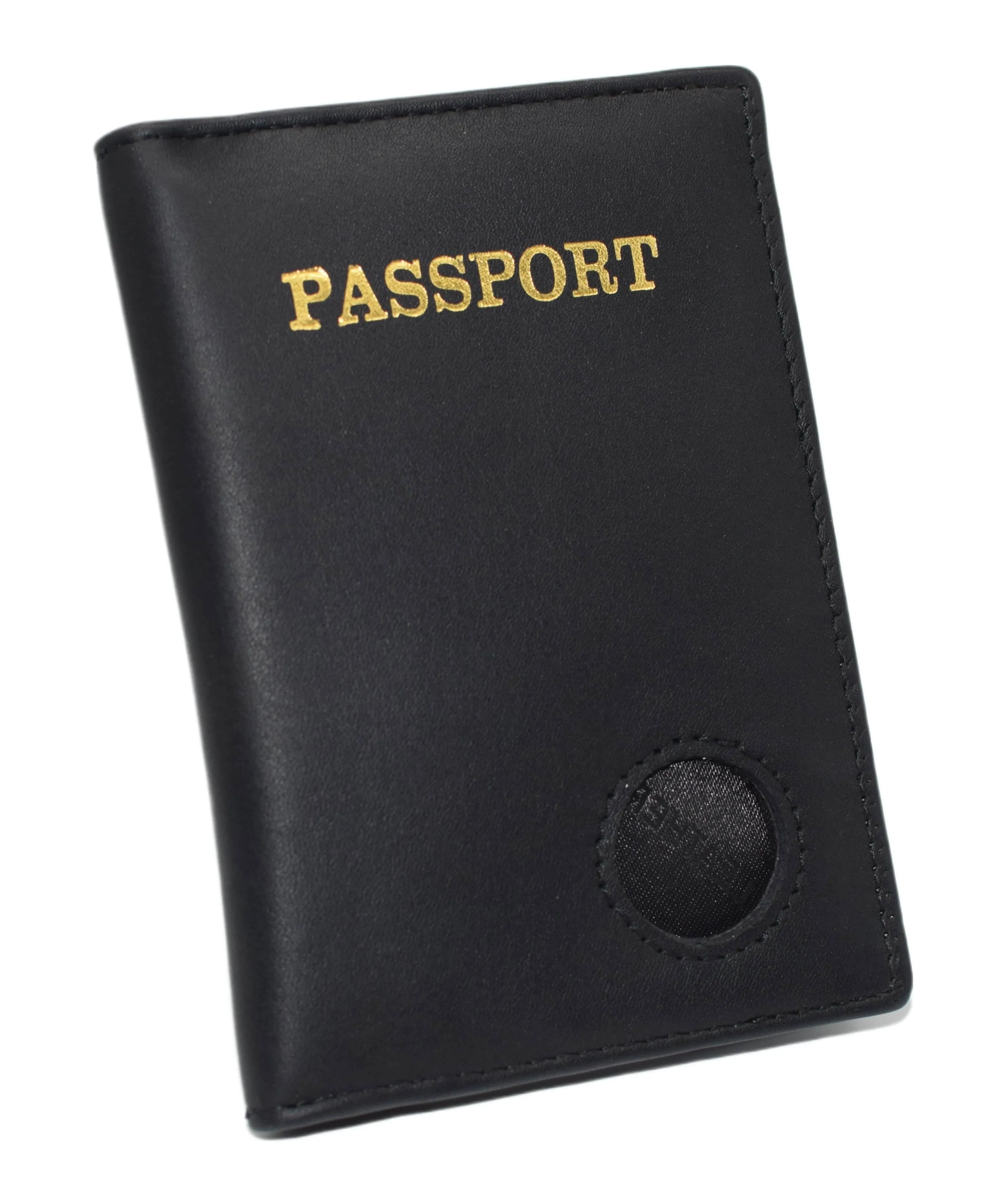 Airtag Passport Holder, Genuine Leather Travel Wallet with Airtag Slot, Passport Cover Case for Men & Women, Airport Travel Essentials RFID640351HAT