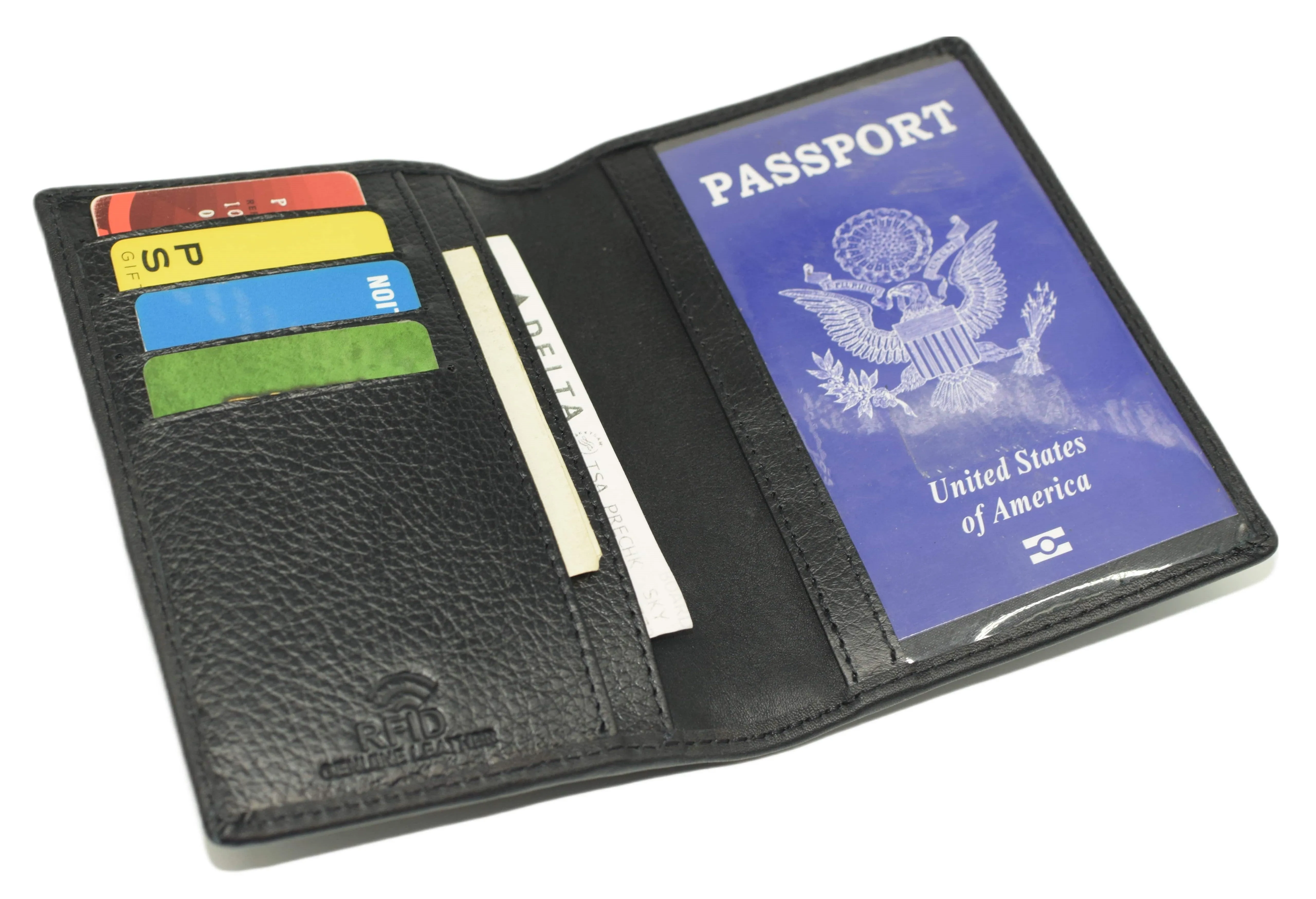 Airtag Passport Holder, Genuine Leather Travel Wallet with Airtag Slot, Passport Cover Case for Men & Women, Airport Travel Essentials RFID640351HAT