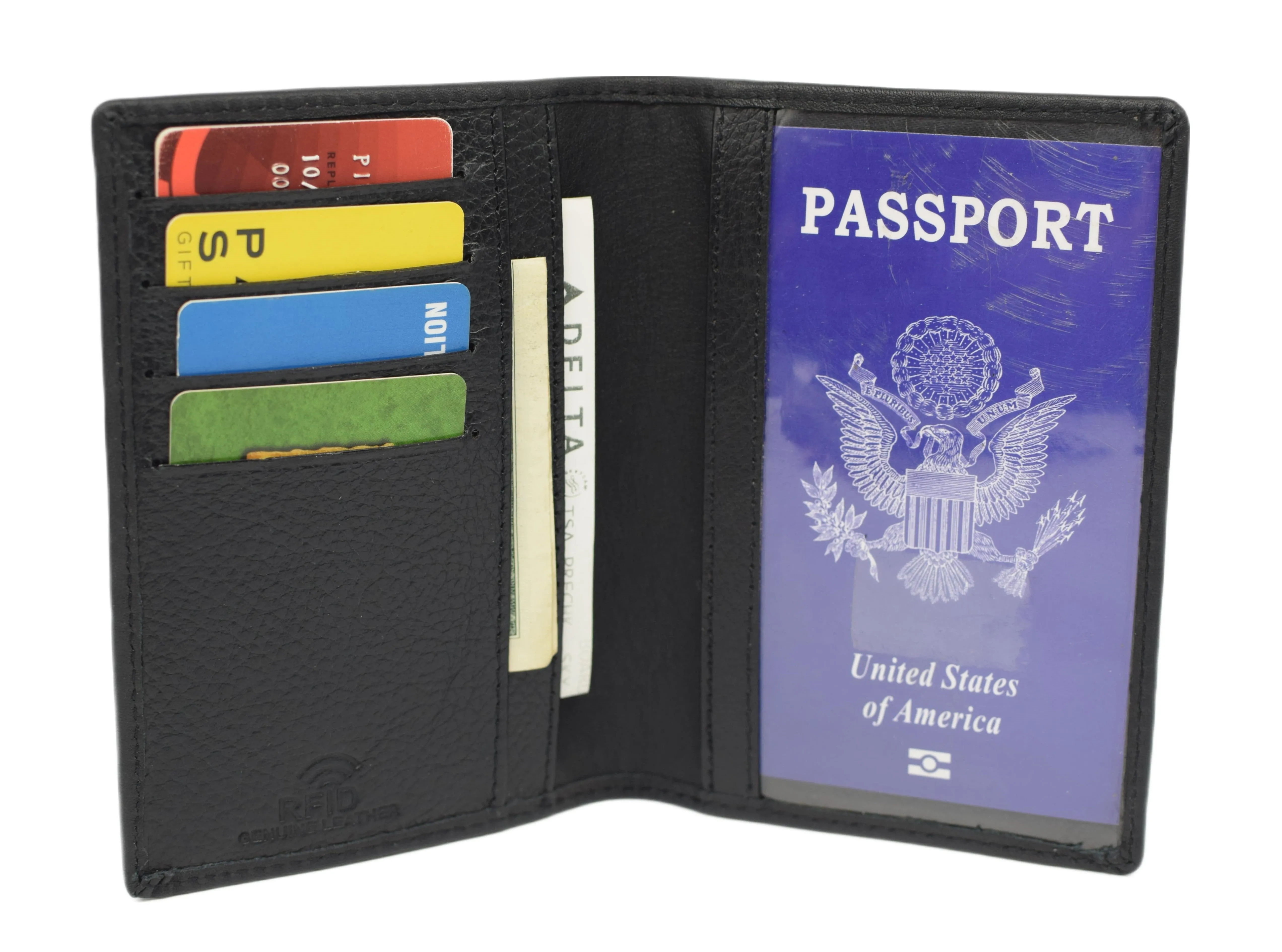 Airtag Passport Holder, Genuine Leather Travel Wallet with Airtag Slot, Passport Cover Case for Men & Women, Airport Travel Essentials RFID640351HAT
