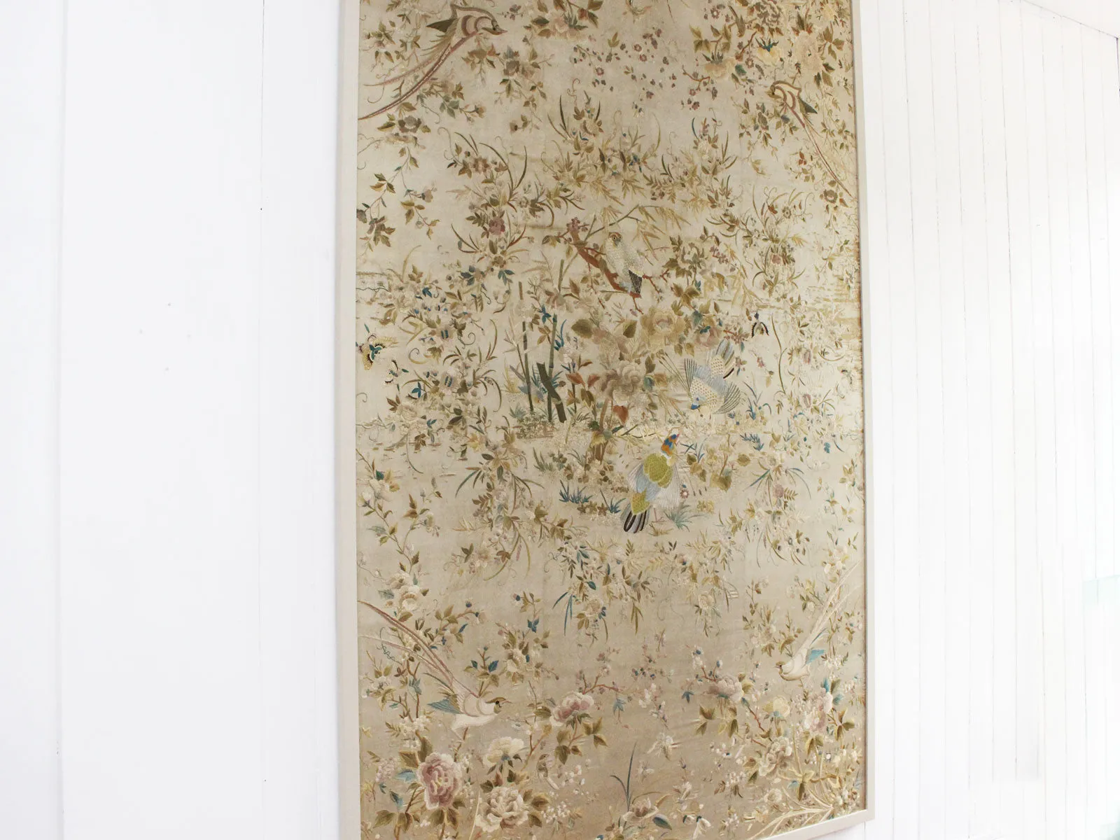 An Exquisite Antique Chinese Hand Embroidered Silk Framed Panel