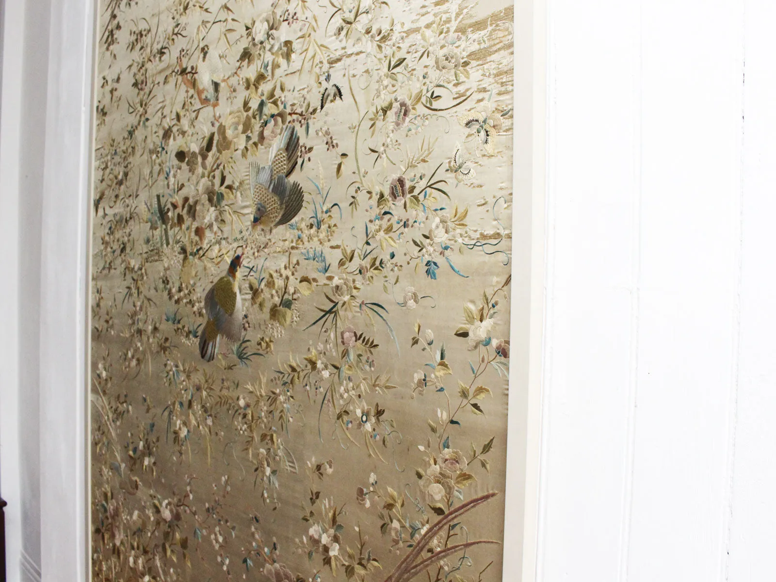 An Exquisite Antique Chinese Hand Embroidered Silk Framed Panel