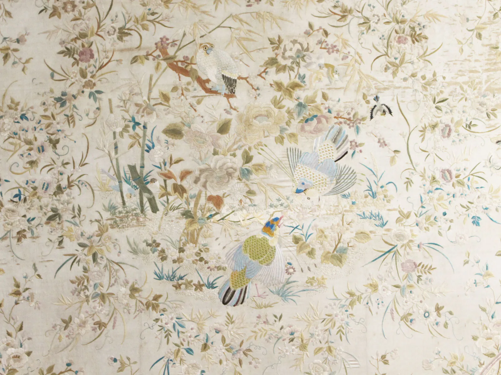 An Exquisite Antique Chinese Hand Embroidered Silk Framed Panel