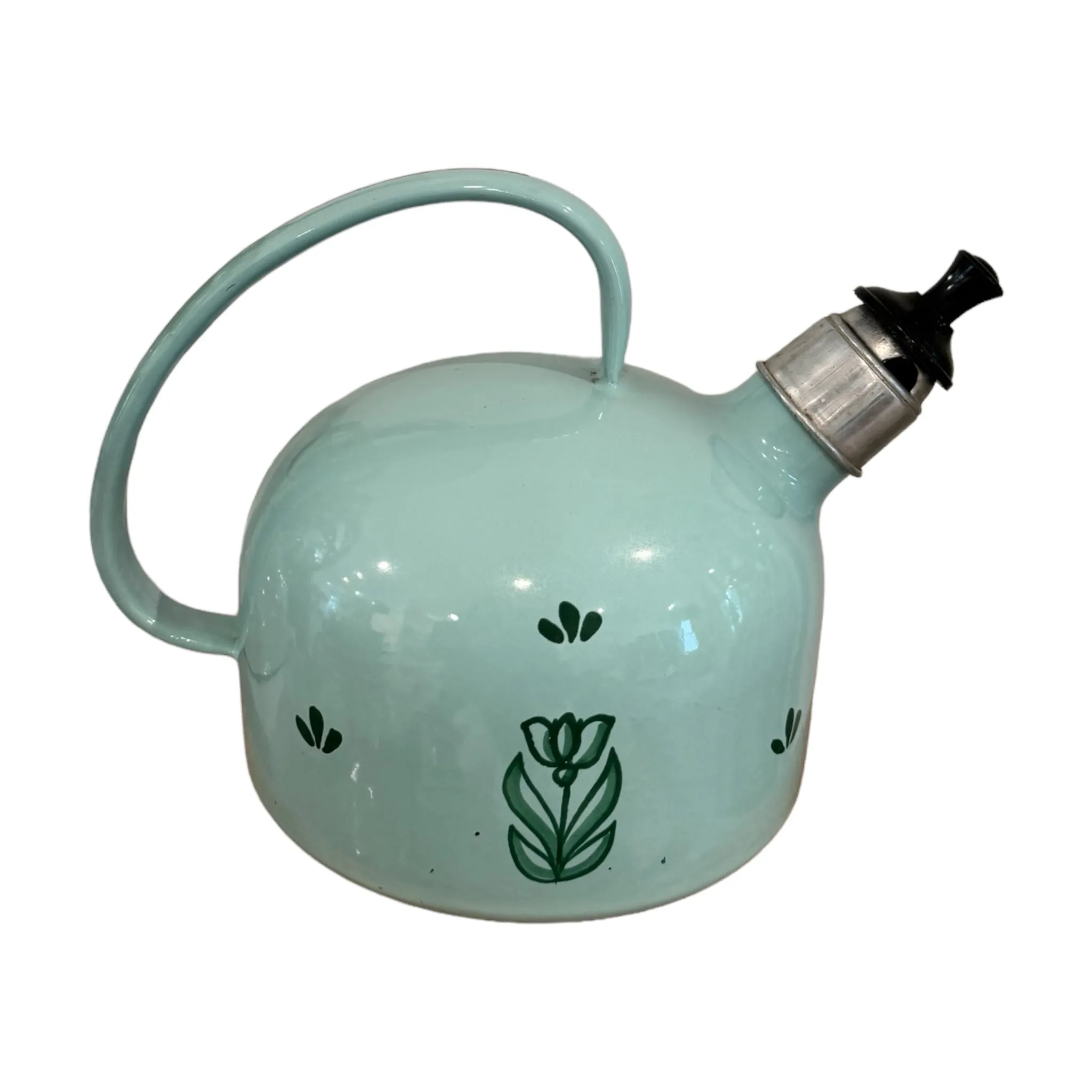 Antique Dutch Tea Kettle Blue Floral