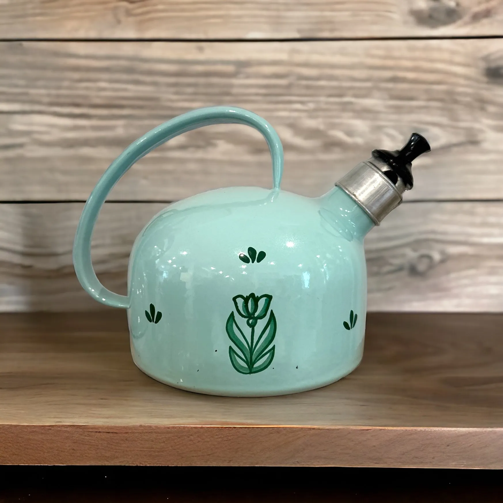 Antique Dutch Tea Kettle Blue Floral