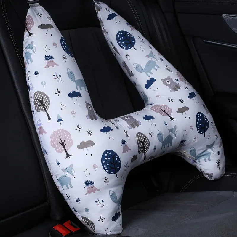 Anypack Car Travel Pillow UShape Animal Forest Pattern Children Travel Pillow Cushion for Car Seat, Safety Neck Pillow for Kids