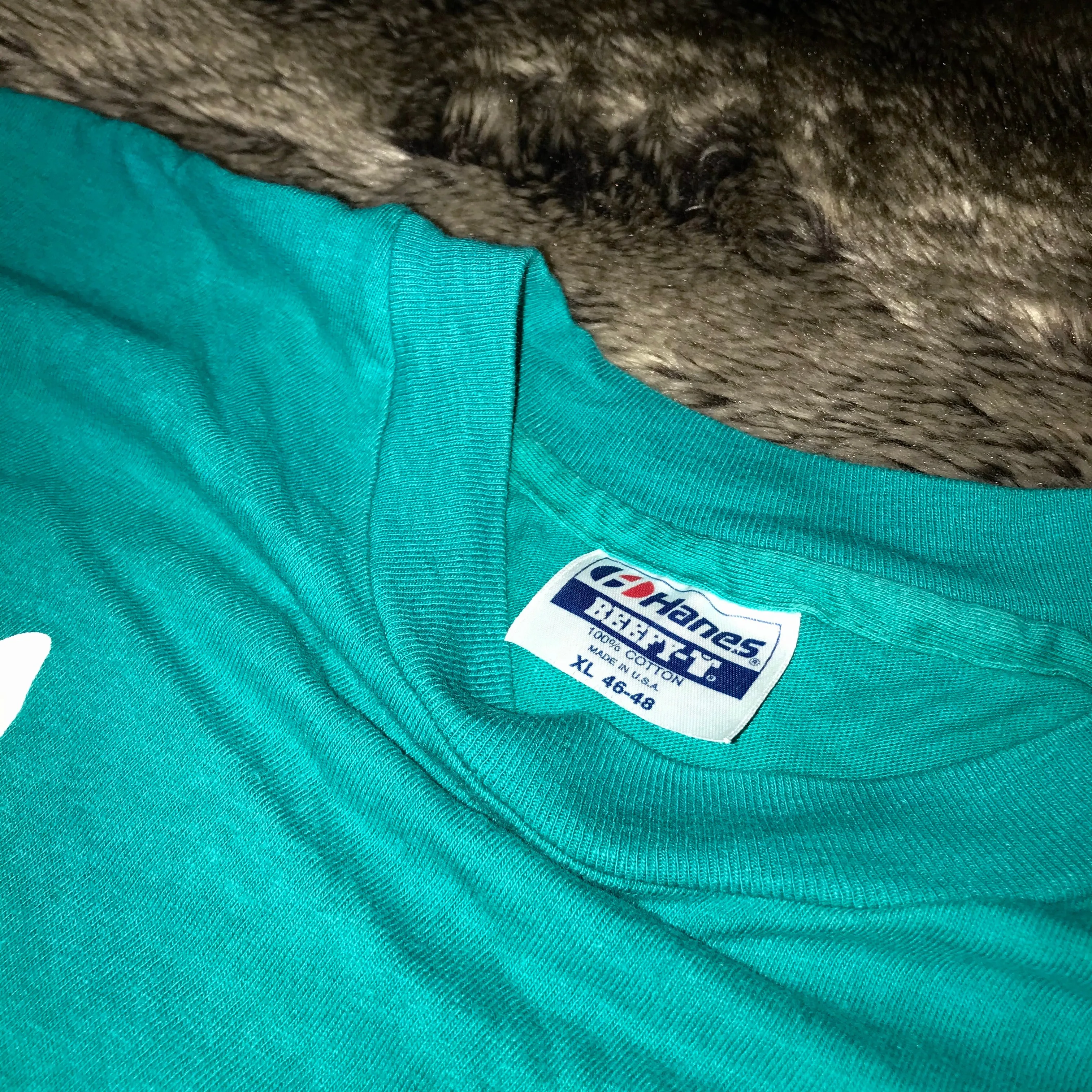 Apple Single Stitch 1990s Logo Tee (Teal)