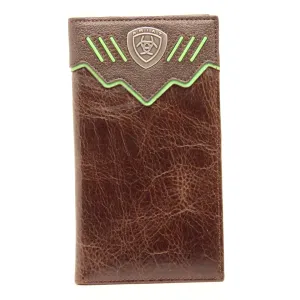 ARIAT Men's Rodeo Green & Black Logo Wallet