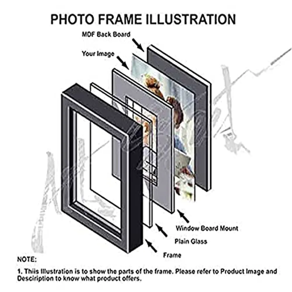 Art Street Decorative Premium Set of 7 Individual Wall Photo Frame with Family MDF Wall Plaque - Black