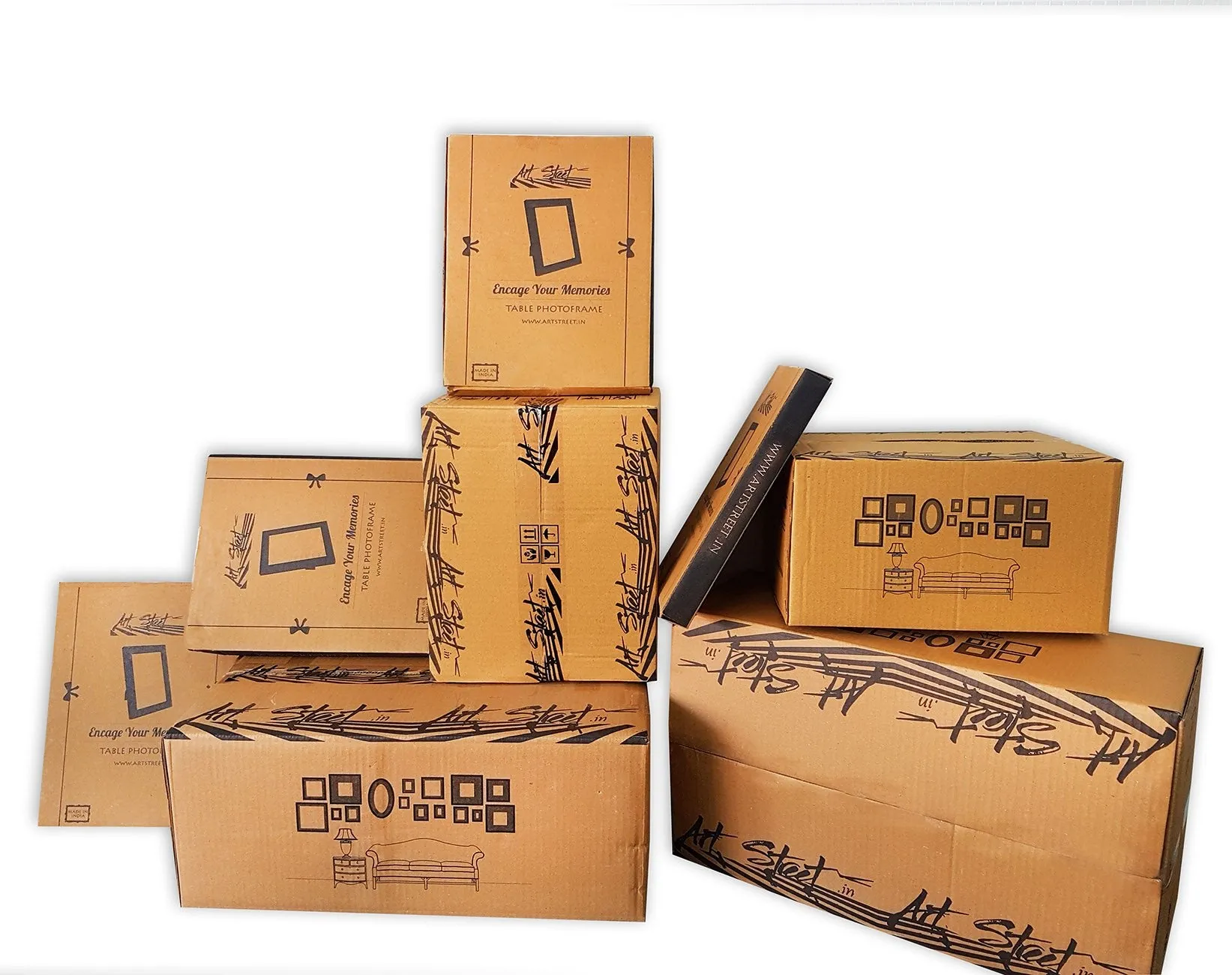 Art Street - You & Me Set Of 7 Individual Photo Frame Frames (Mix Size) With Mdf Plaque (You & me)
