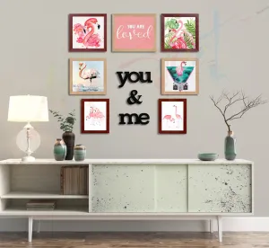 Art Street - You & Me Set Of 7 Individual Photo Frame Frames (Mix Size) With Mdf Plaque (You & me)