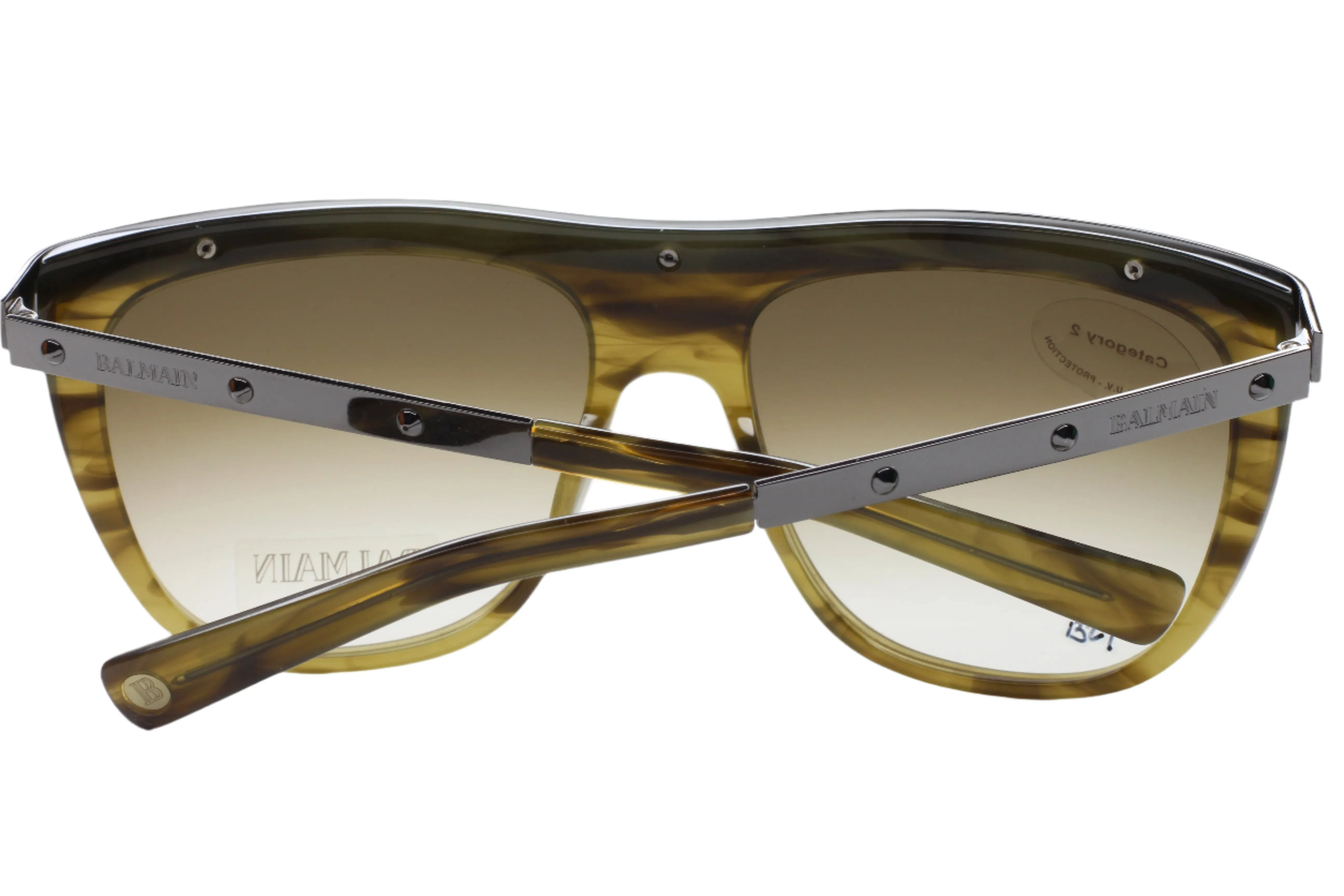 Balmain Paris BL2004 Khaki Horn Luxury Sunglasses -Ma