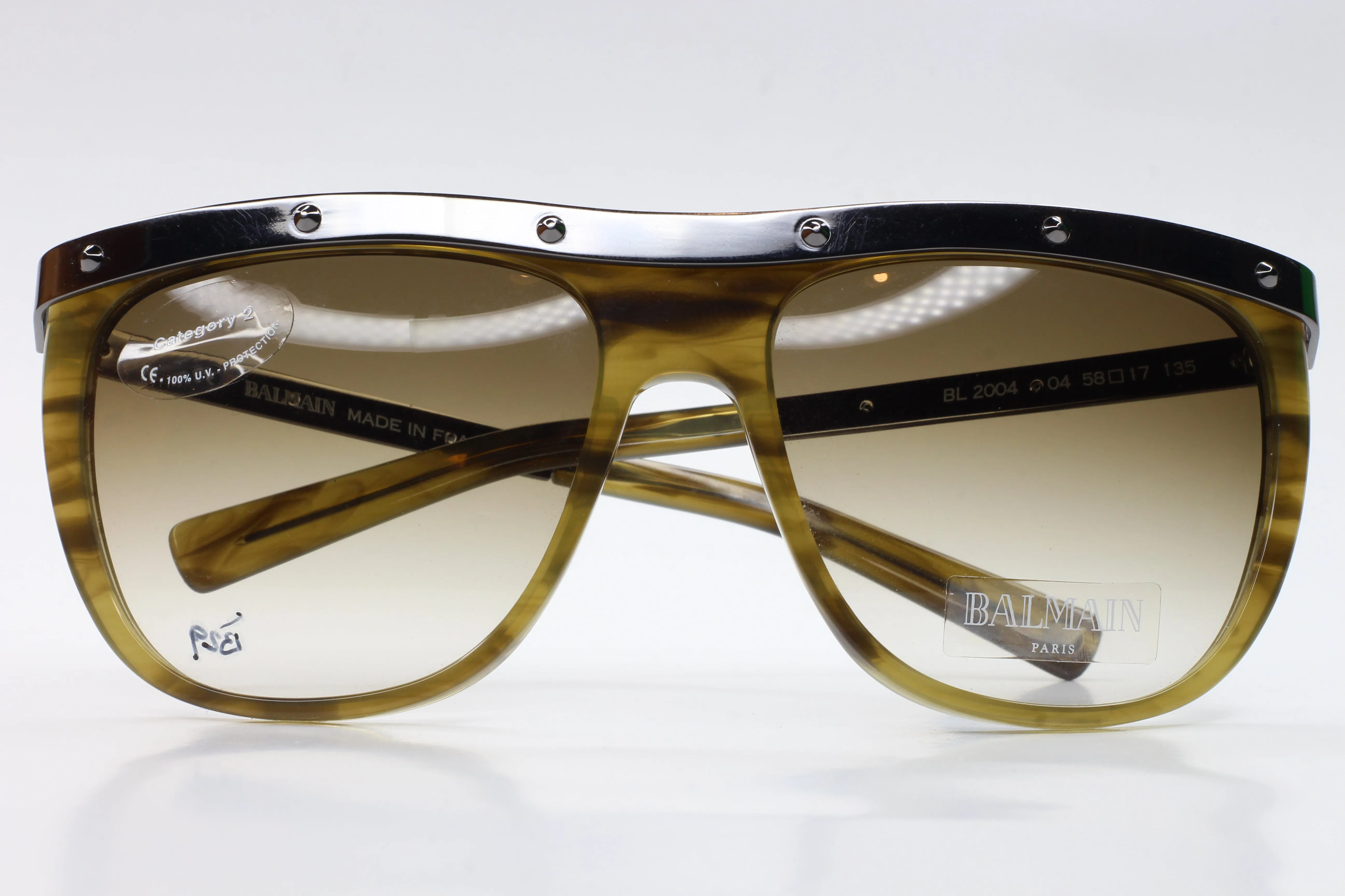 Balmain Paris BL2004 Khaki Horn Luxury Sunglasses -Ma