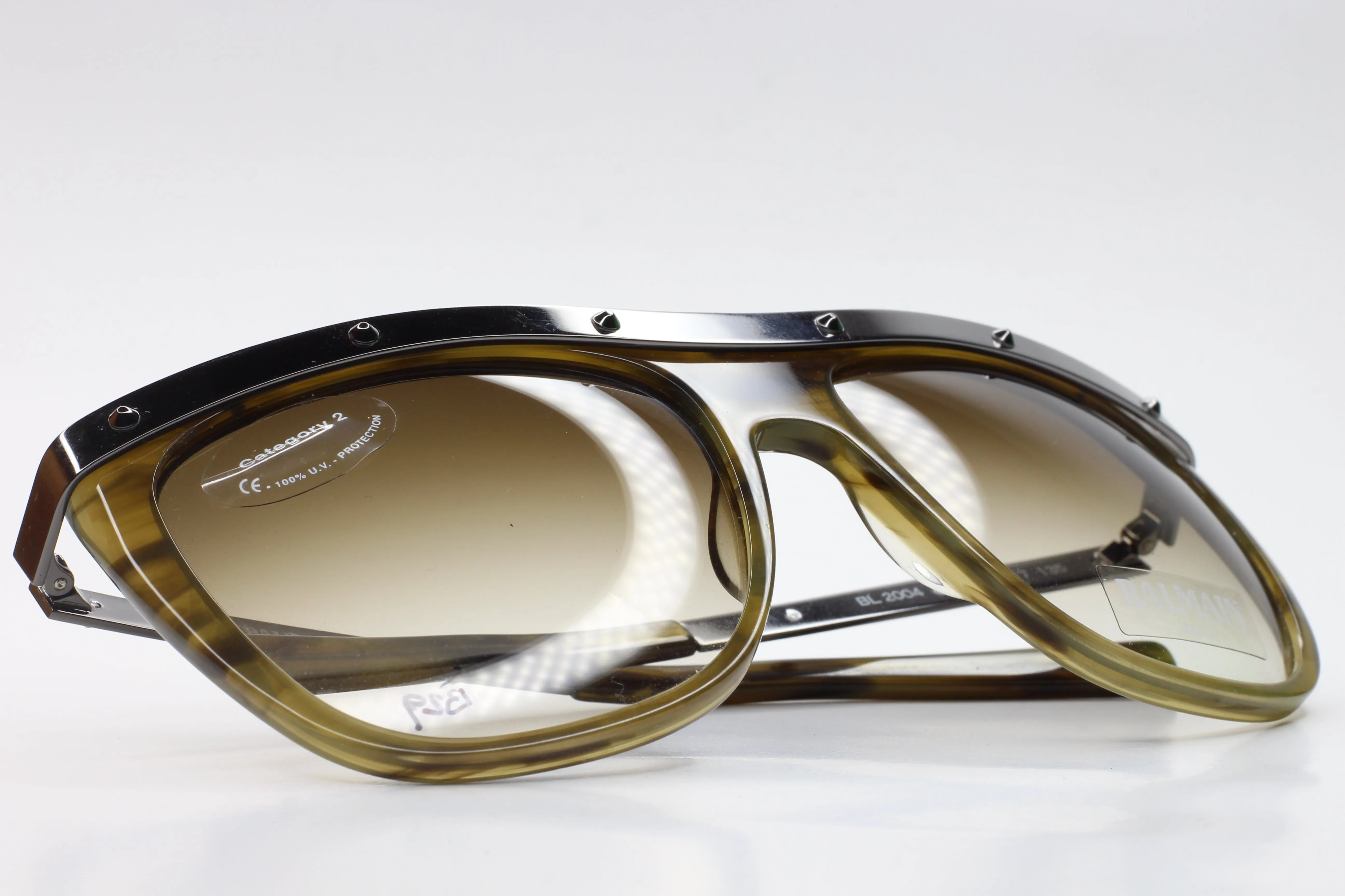 Balmain Paris BL2004 Khaki Horn Luxury Sunglasses -Ma