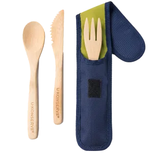 Bamboo Cutlery Set - Navy