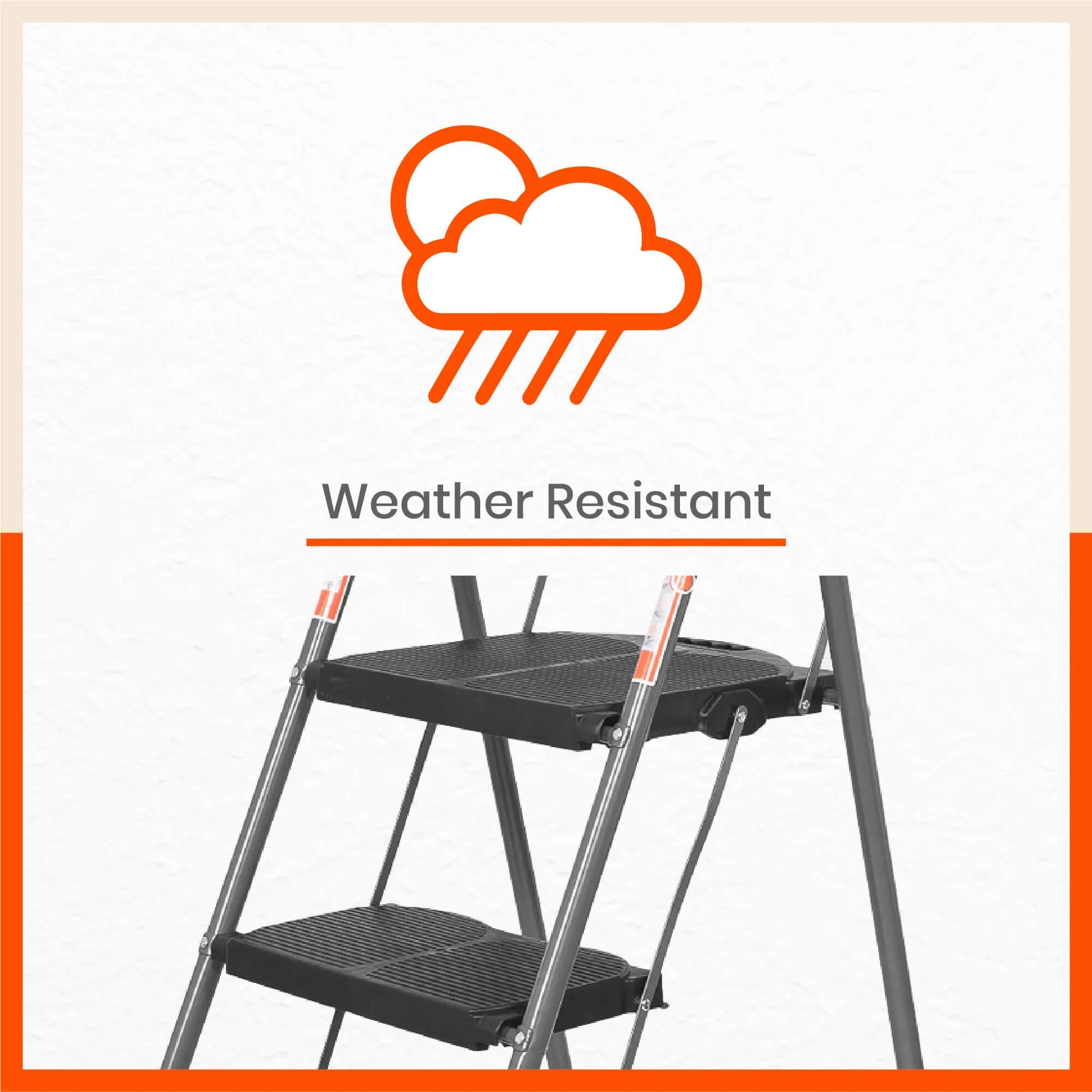 Bathla Boost Plus 3 - Step Foldable Steel Ladder For Home