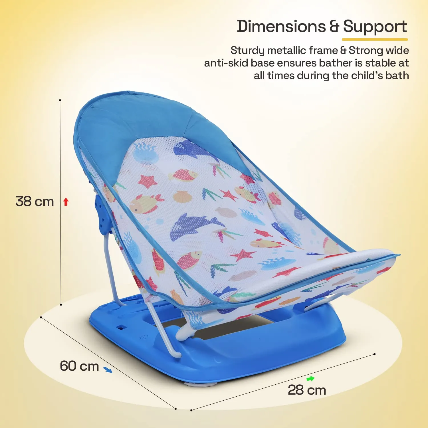 Baybee Foldable Baby Bather for Newborn Baby with 3 Position Recline
