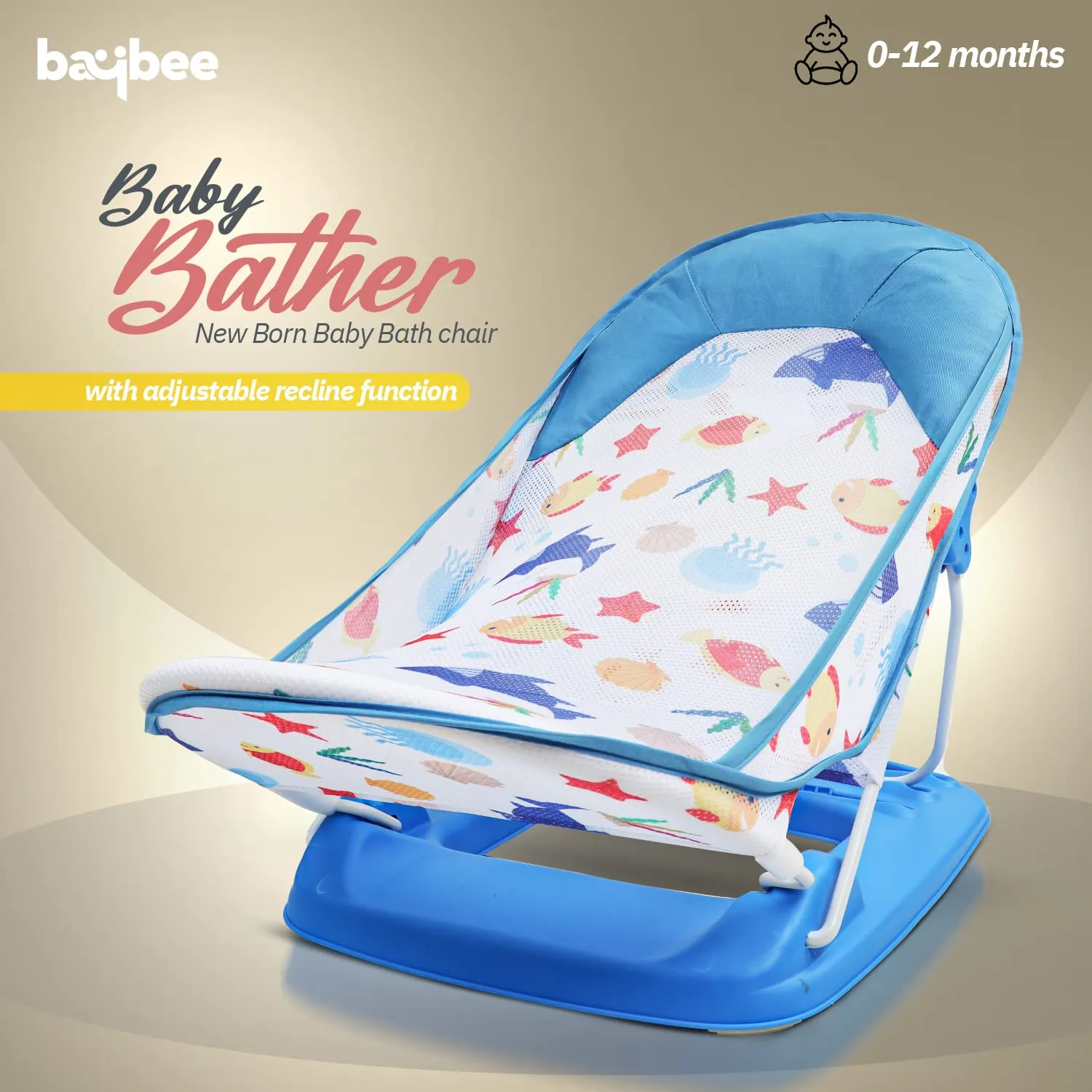 Baybee Foldable Baby Bather for Newborn Baby with 3 Position Recline