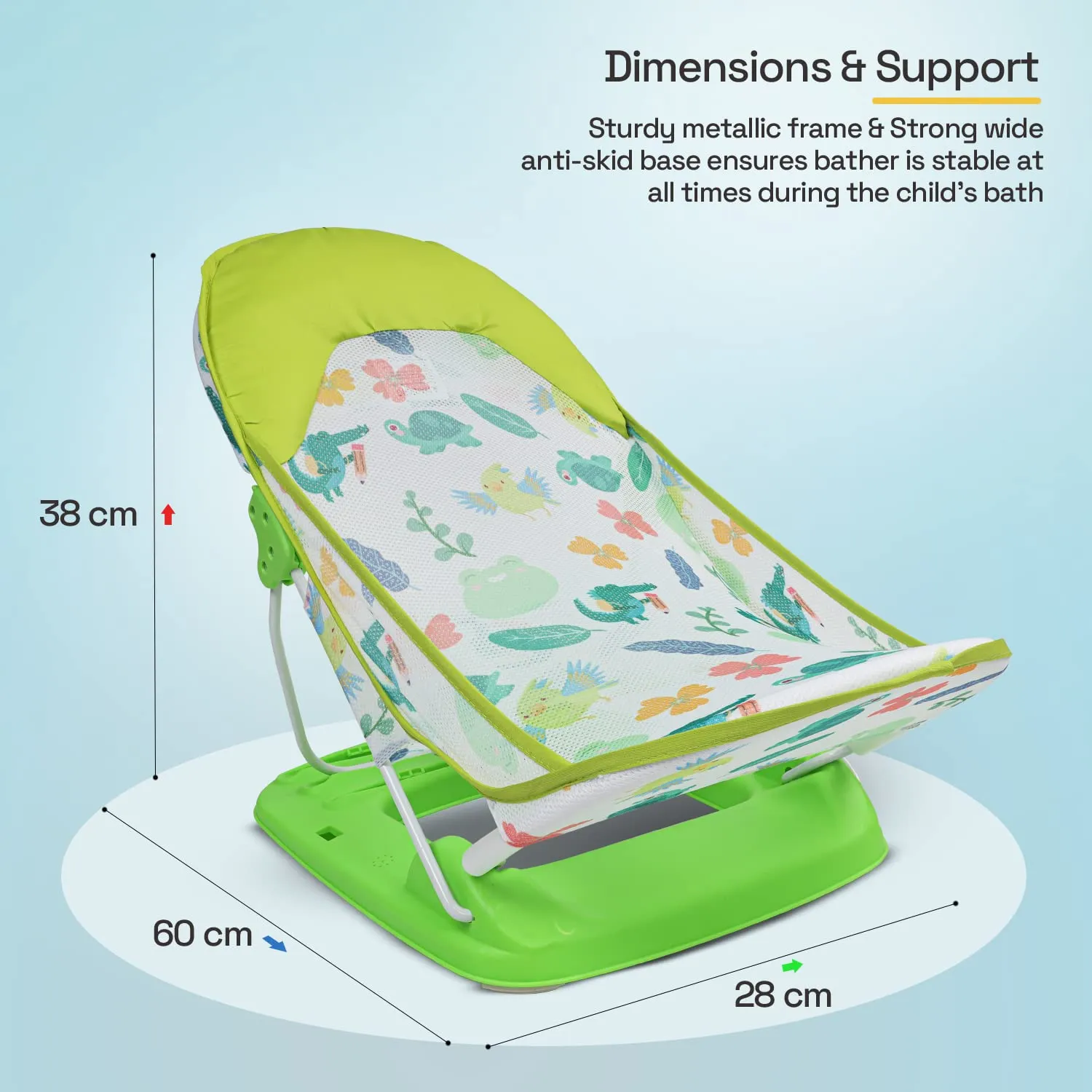 Baybee Foldable Baby Bather for Newborn Baby with 3 Position Recline
