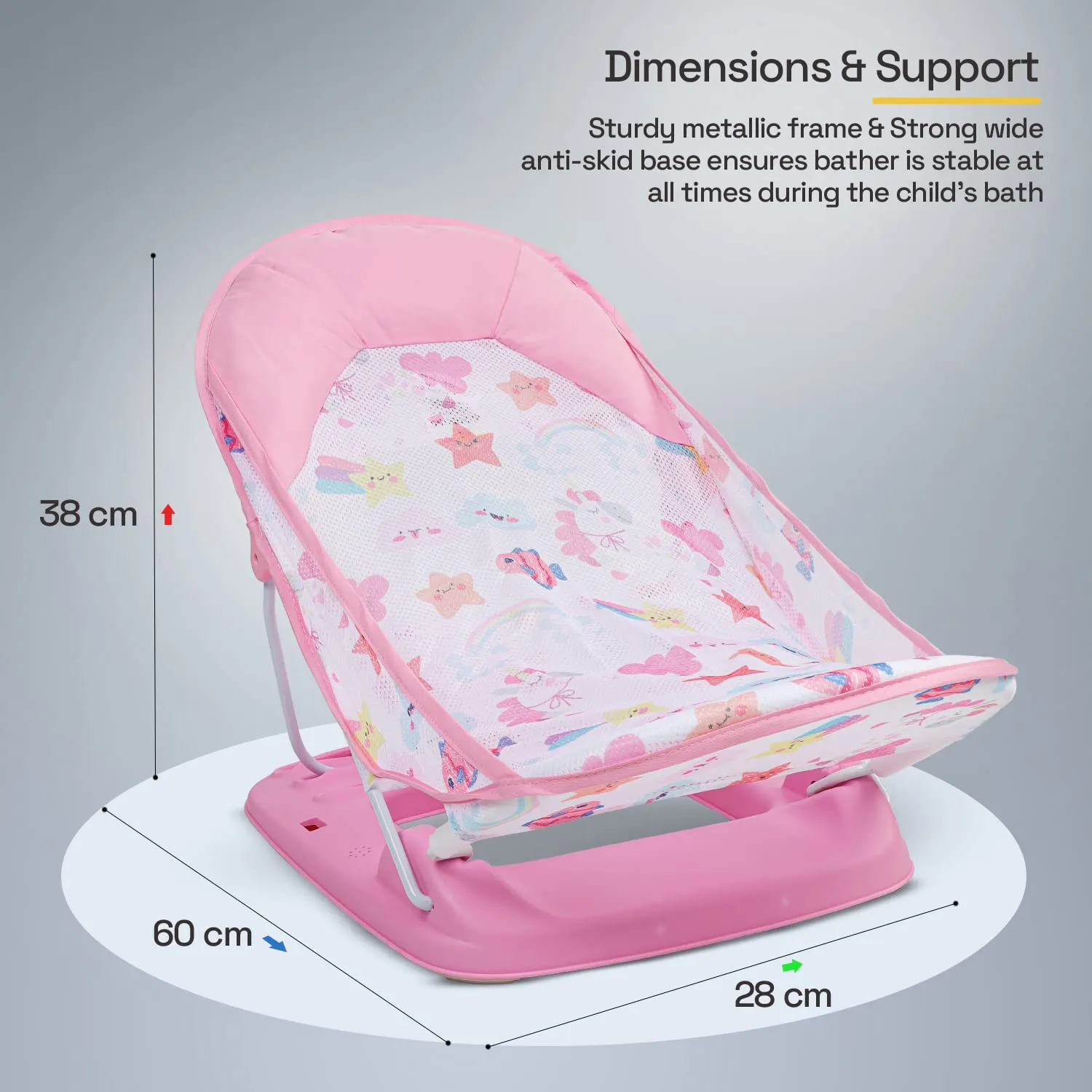 Baybee Foldable Baby Bather for Newborn Baby with 3 Position Recline