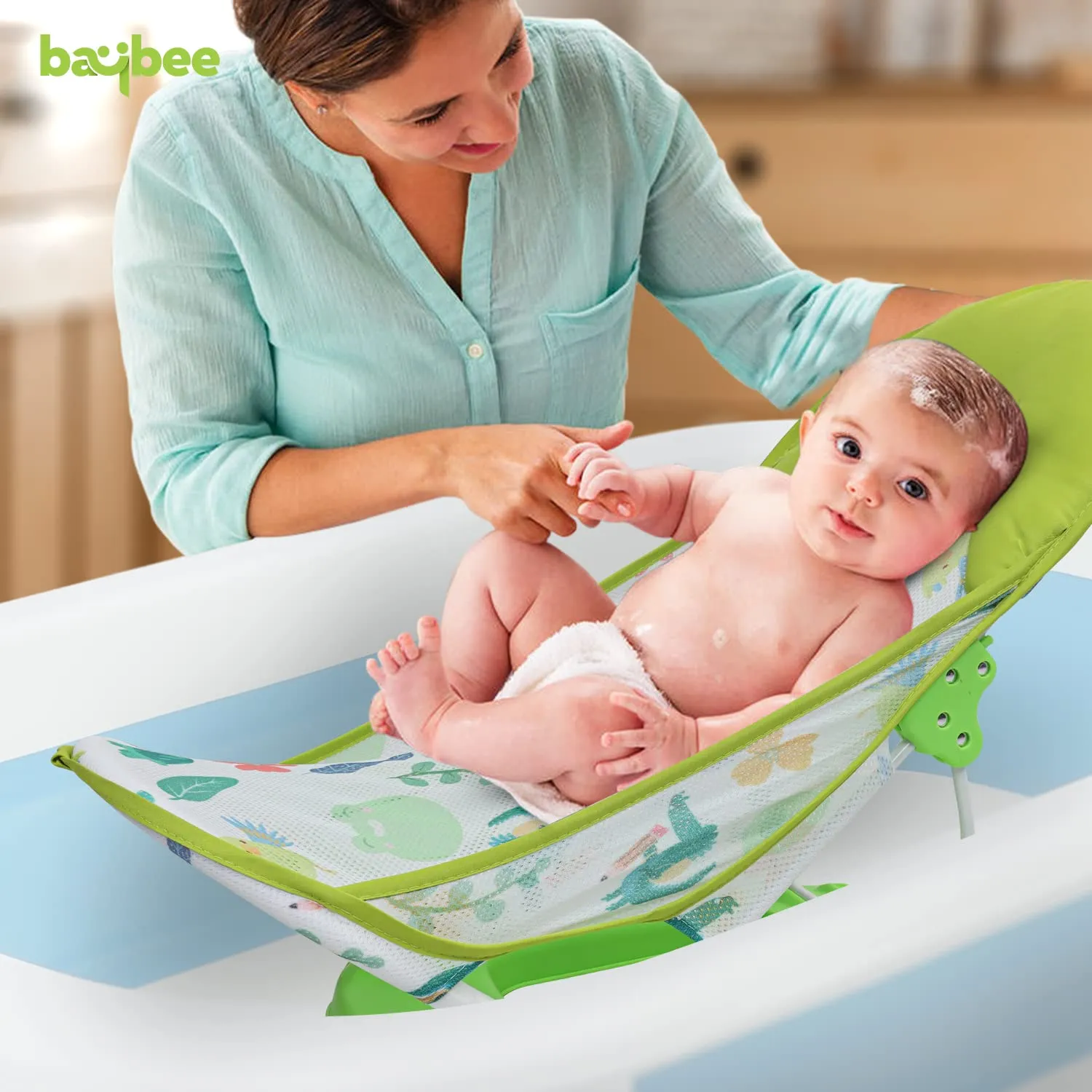 Baybee Foldable Baby Bather for Newborn Baby with 3 Position Recline